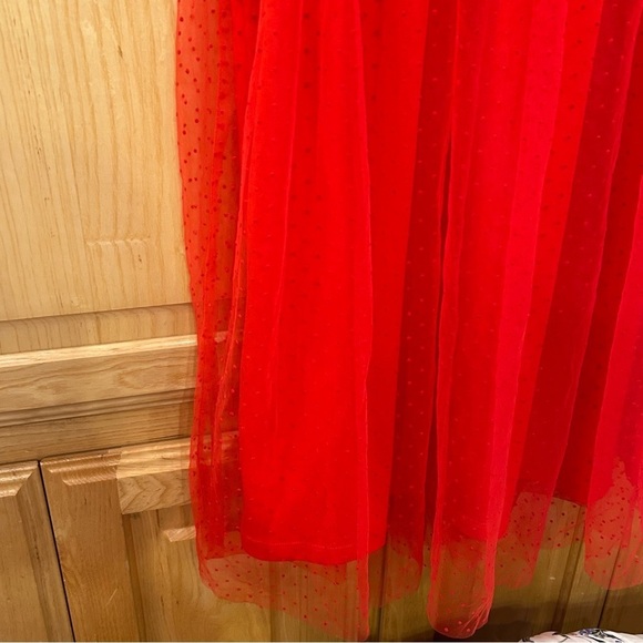 Storia Red Ruffled Tulle Dress - Picture 6 of 13